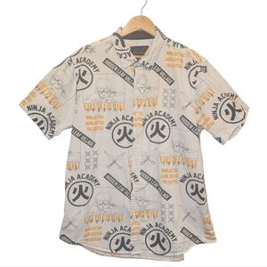 Naruto Ninja Academy Short Sleeve Button Up Shirt Size XL